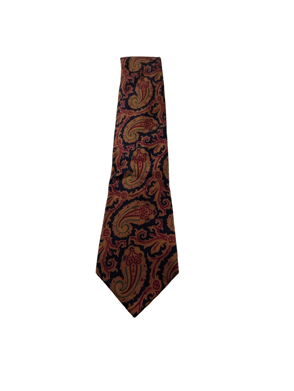 Burberry Men’s Silk Tie British Burberry Old Money Tie Burgundy/Gold Pre Owned